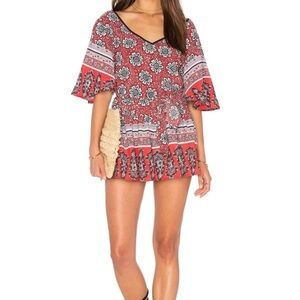 Band of Gypsies Floral Paisley Print Top & Shorts Set